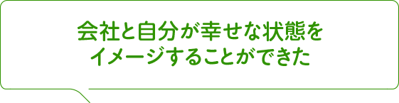 会社と自分が幸せな状態をイメージすることができた